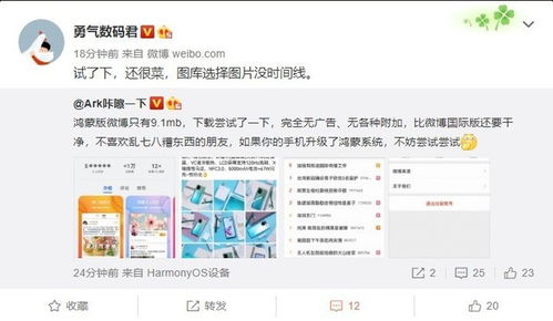 體驗鴻蒙版微博 僅9.1MB，純凈無廣告的社交新體驗